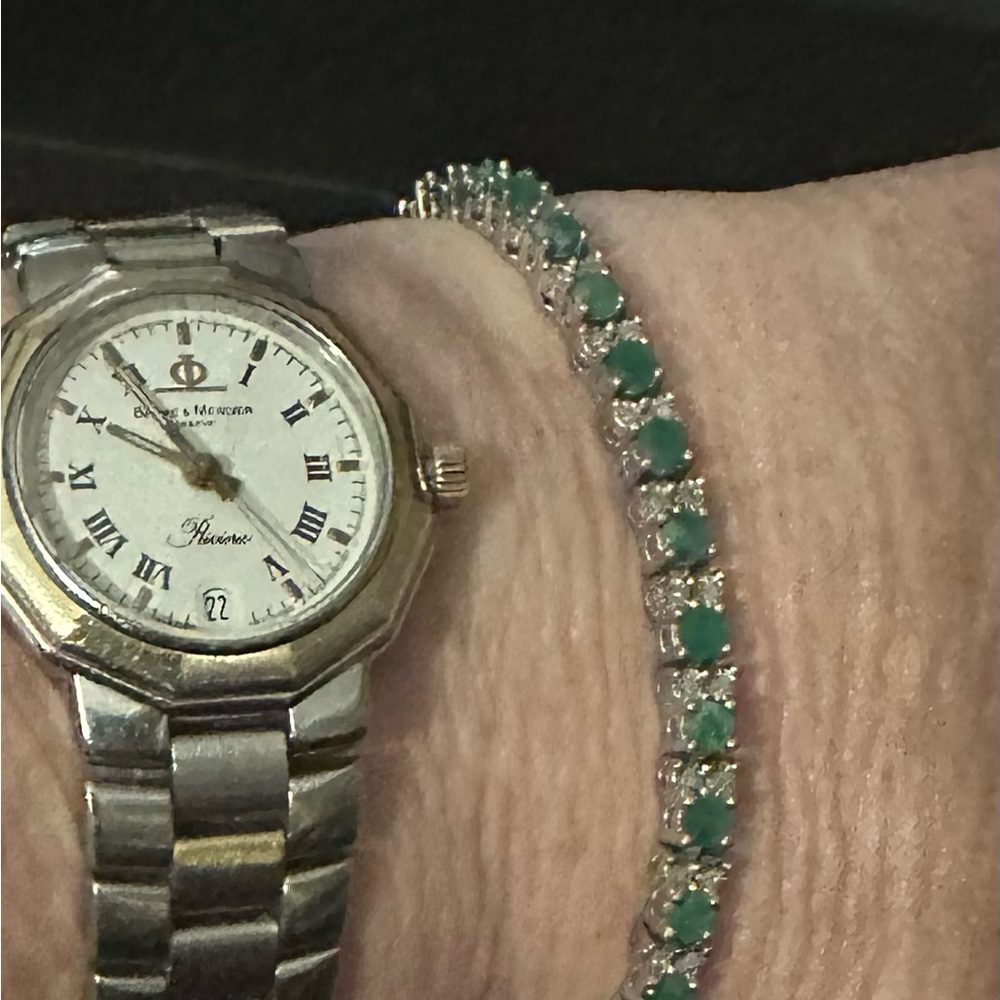 Effy emerald and diamond tennis bracelet - Picture 6 of 11